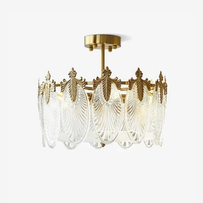 Decorative Pattern Glass Round Chandelier modern modeling table light