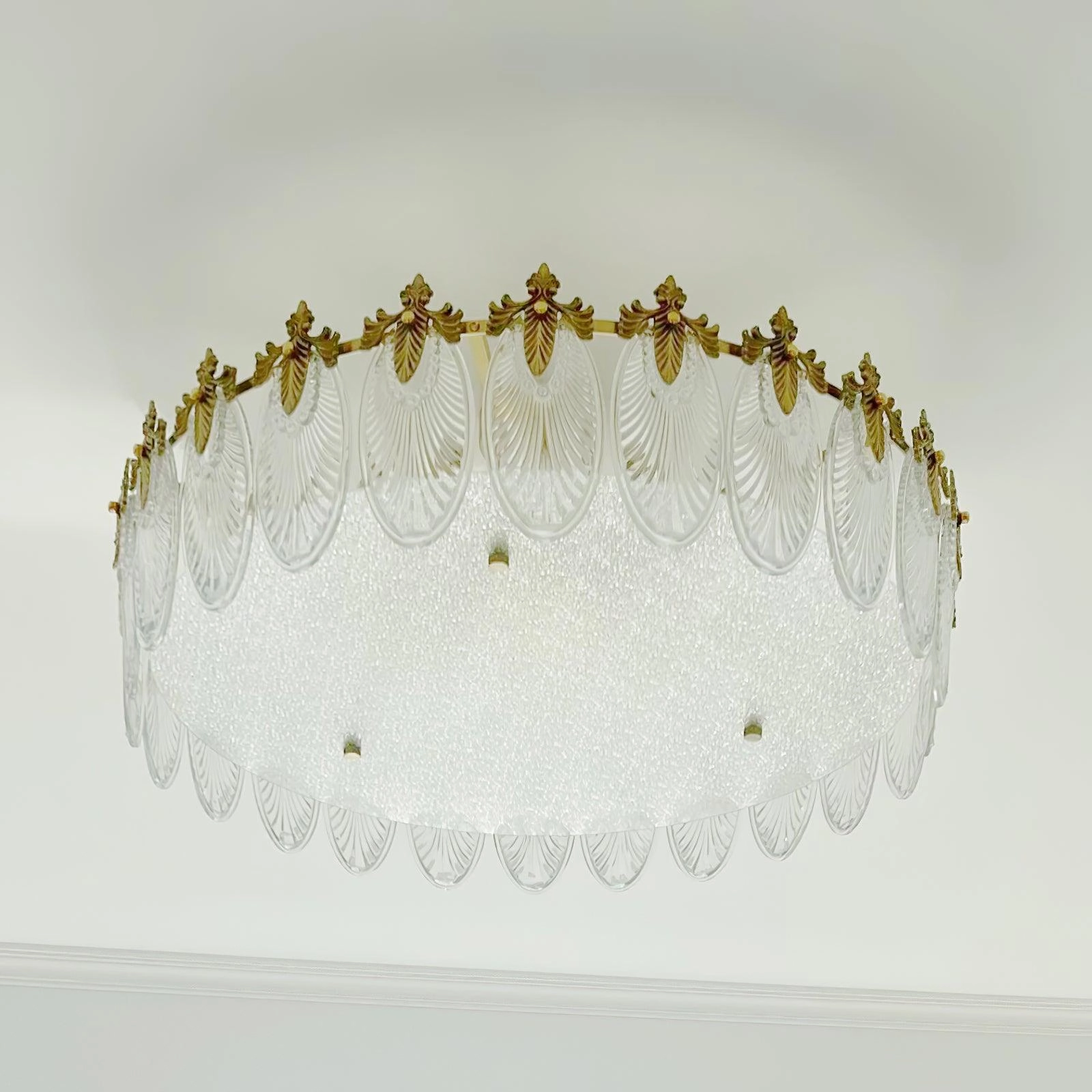 Decorative Pattern Glass Round Chandelier