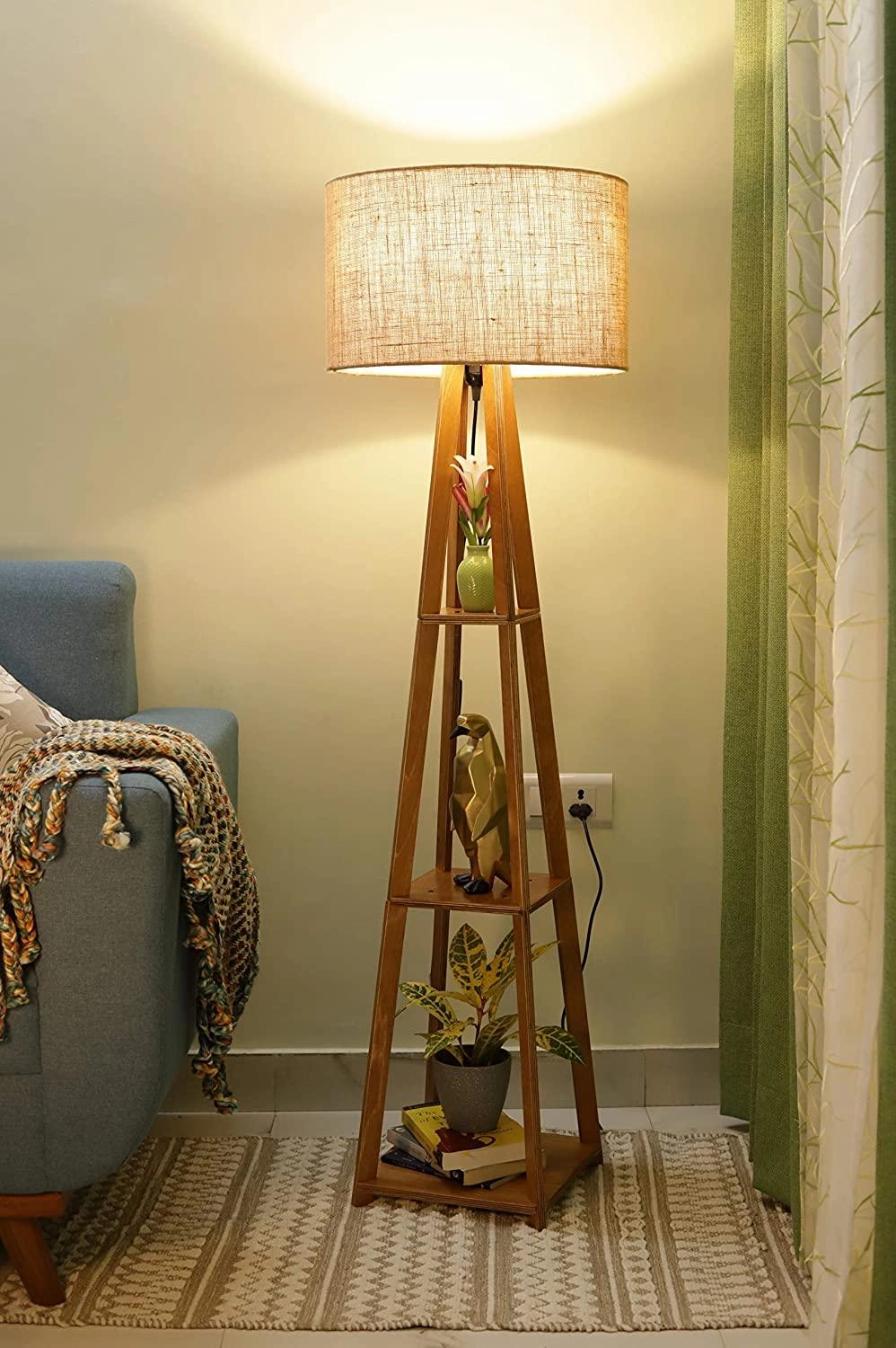 Decorative  Wooden Floor Lamp for Home Decoration Living Room Corner