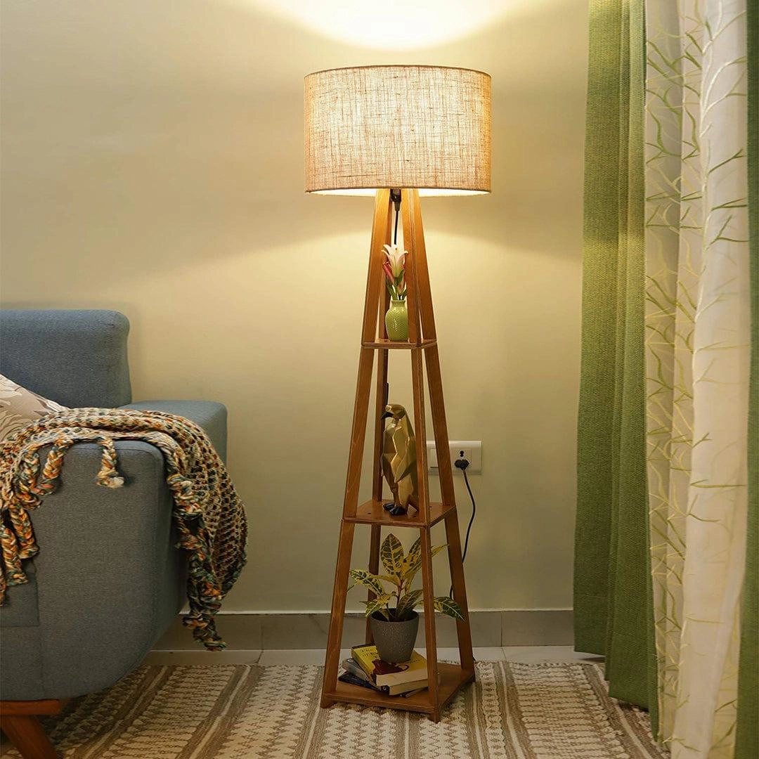 Decorative  Wooden Floor Lamp for Home Decoration Living Room Corner garden LED light