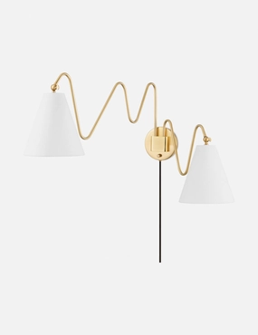 Dellon Double Plug-In Sconce minimalist reading light