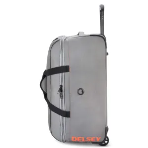 DELSEY Paris Egoa Rolling Travel Duffel Bag with 100% Recycled Materials, Light Gray, Checked-Medium 25 Inch Bags Delsey-Paris