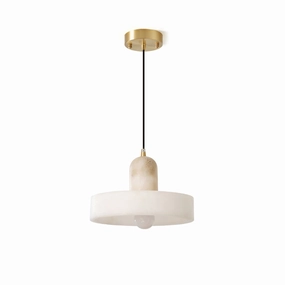 Disc Orb Alabaster Pendant Lamp minimalist ceiling light