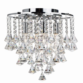 Dorchester 4 Light Flush Chrome & Crystal Ceiling Light minimalist ceiling light