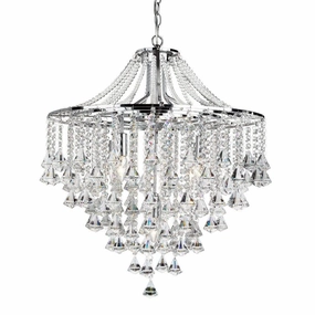 Dorchester 5 Light Chrome & Crystal Pendant Ceiling Light minimalist ceiling light