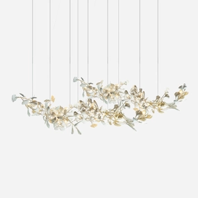 Double Layer Combination Gingko Chandelier modern modeling table light