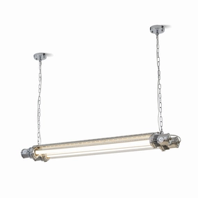 Double Tube Silver Chandelier flowerpot LED lamp