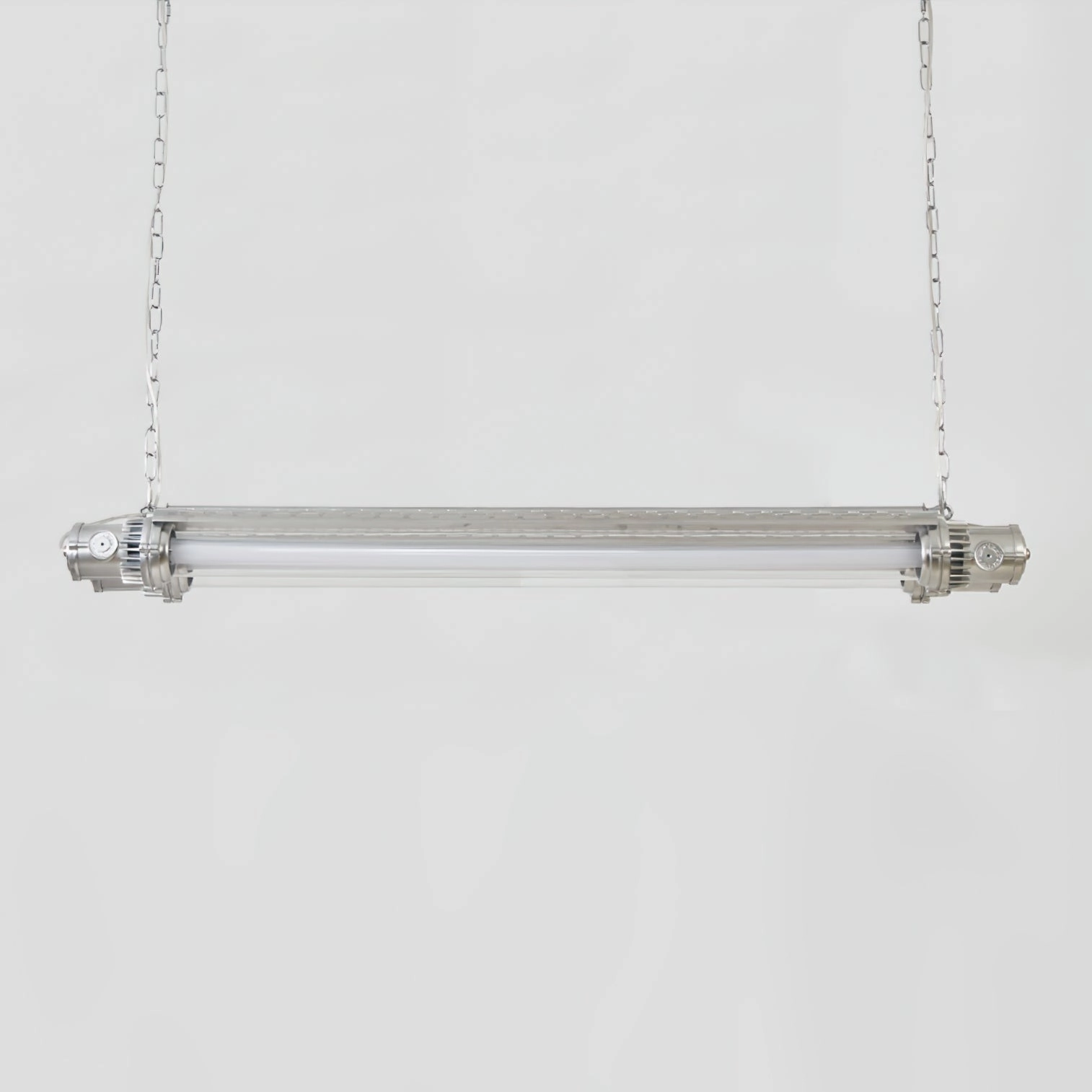 Double Tube Silver Chandelier
