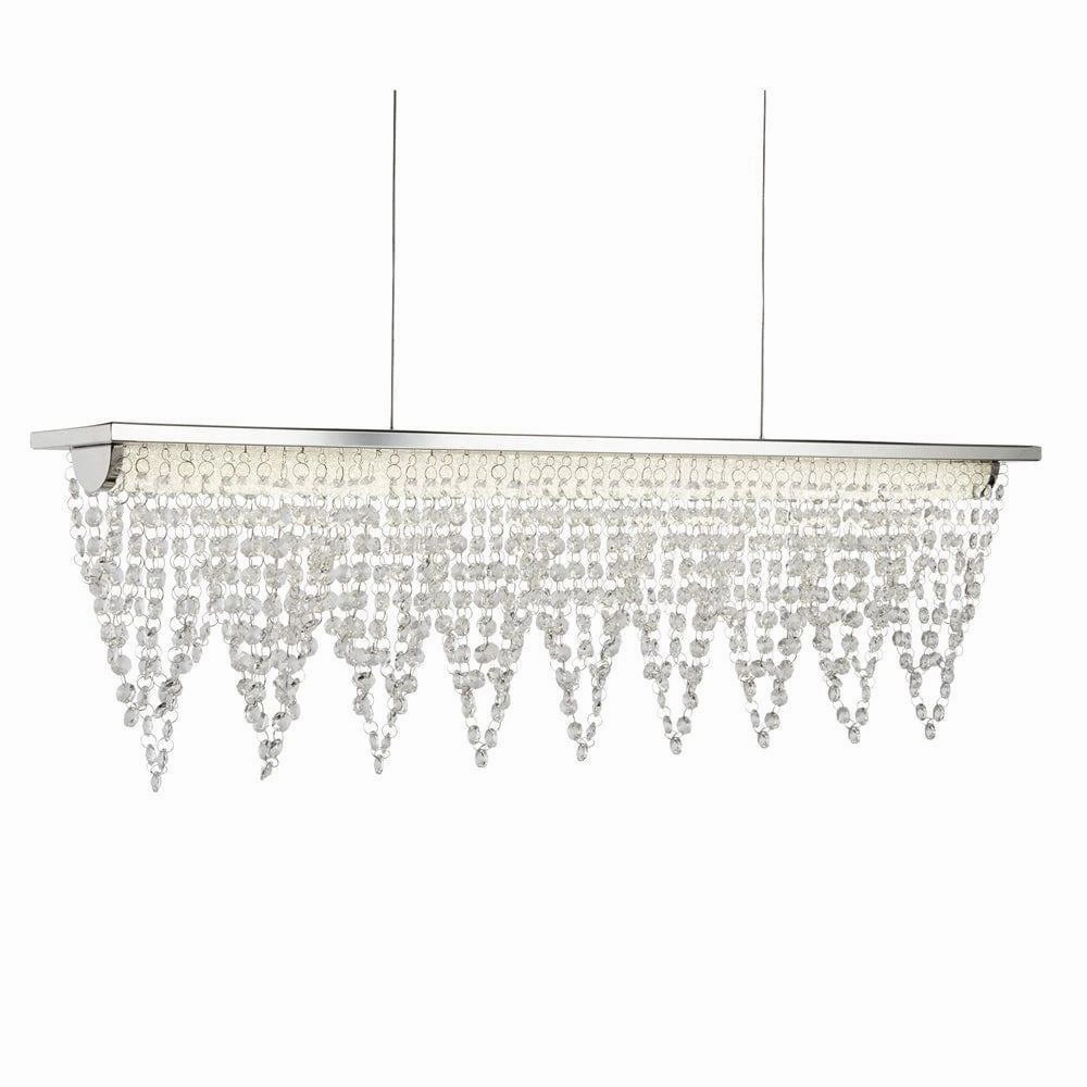 Drape LED Polished Chrome & Crystal Ceiling Bar Searchlight minimalist ceiling light