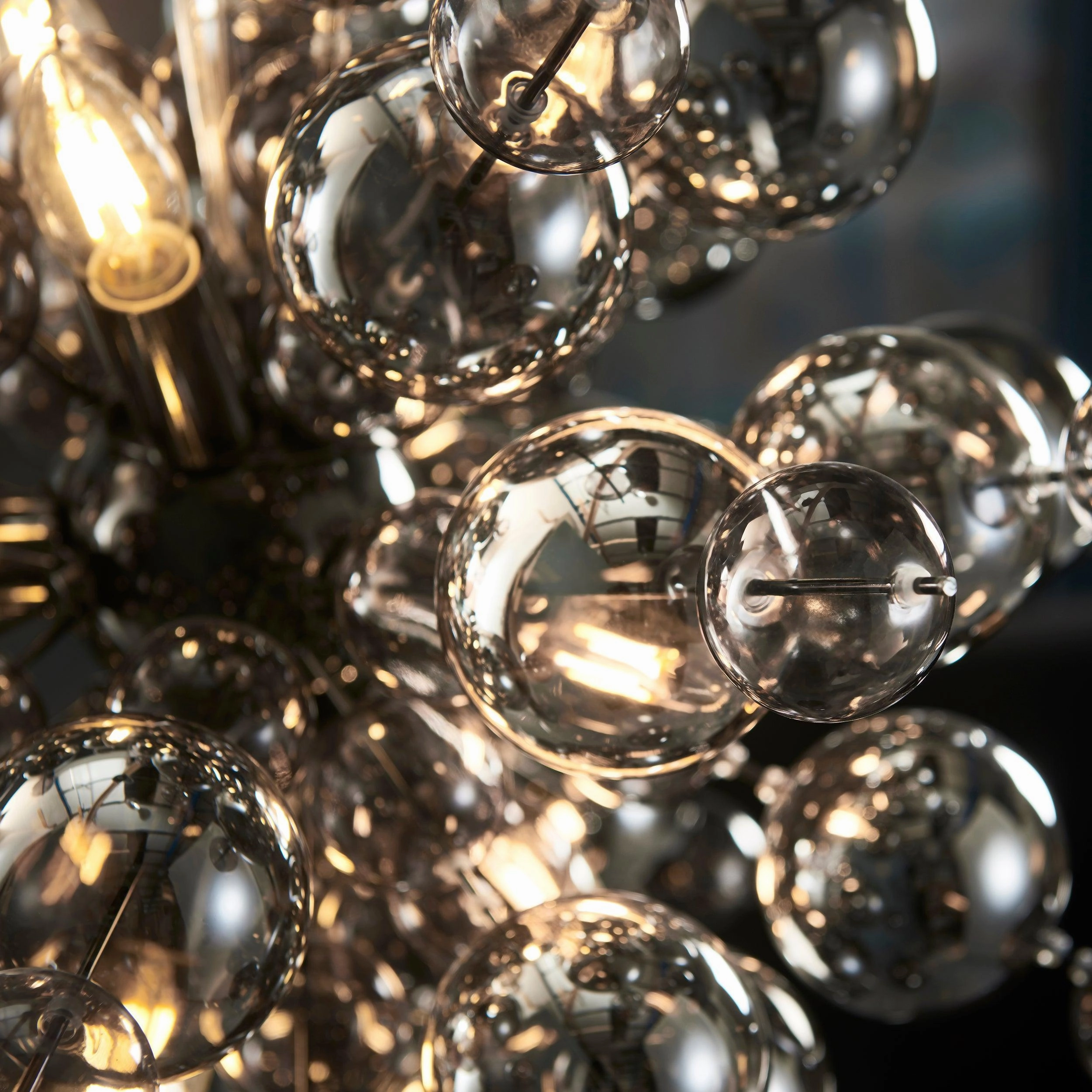 Dreamscape Black Chrome Pendant With Tinted Glass Spheres