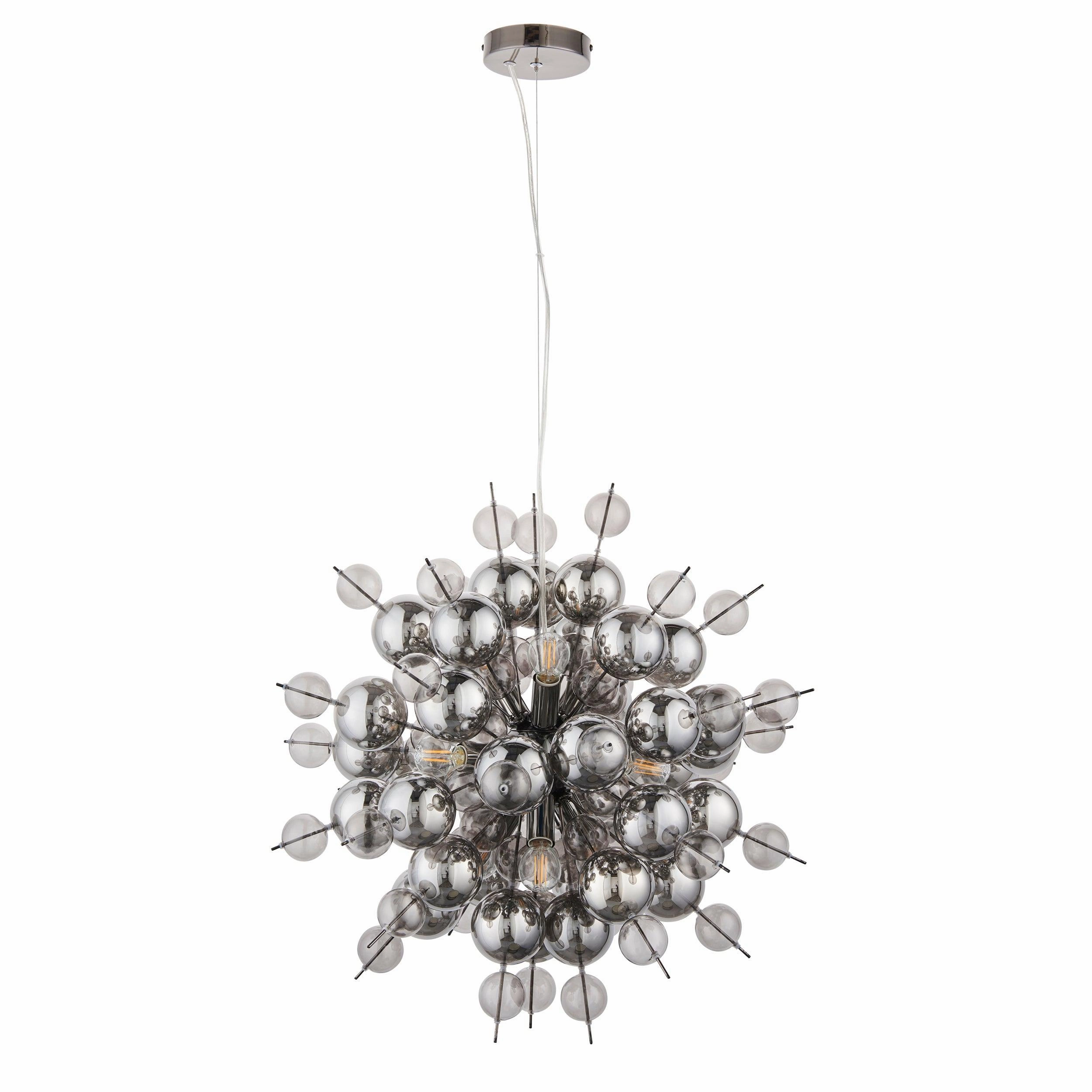 Dreamscape Black Chrome Pendant With Tinted Glass Spheres
