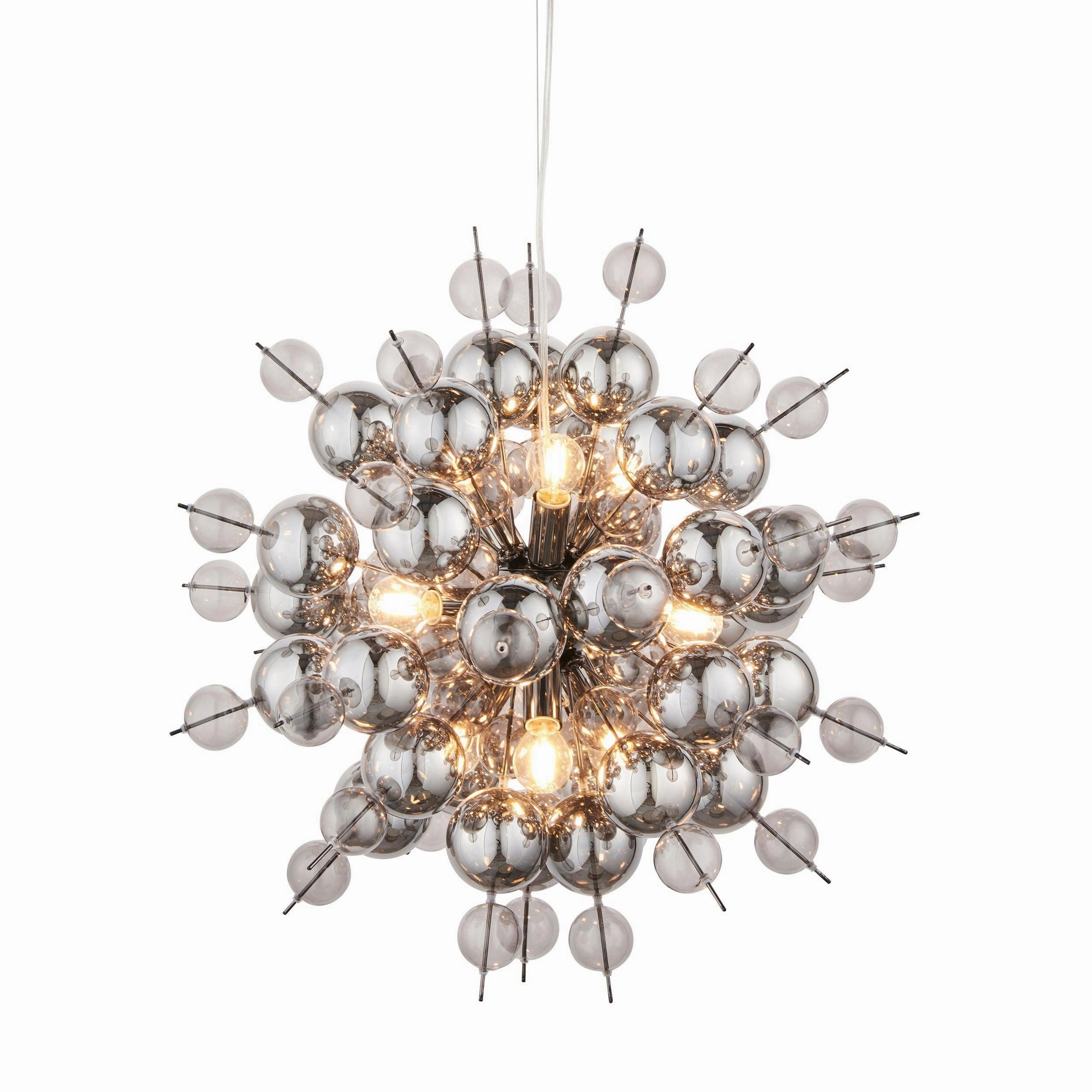 Dreamscape Black Chrome Pendant With Tinted Glass Spheres modern ceiling lamp