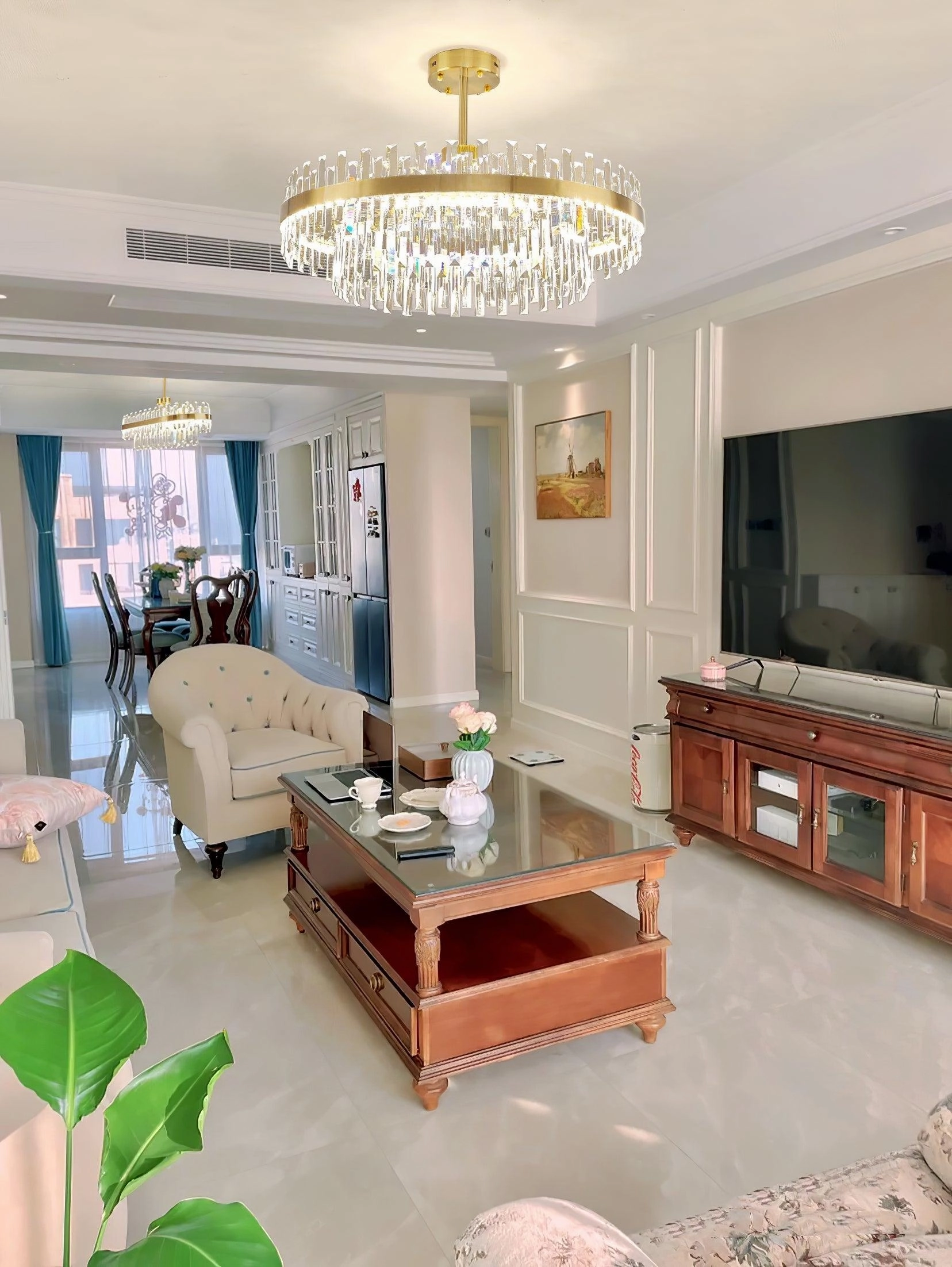 Drum Glass Chandelier