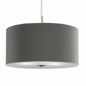 Drum Pleat 3 Light Silver Ceiling Pendant - 60cm Searchlight minimalist ceiling light