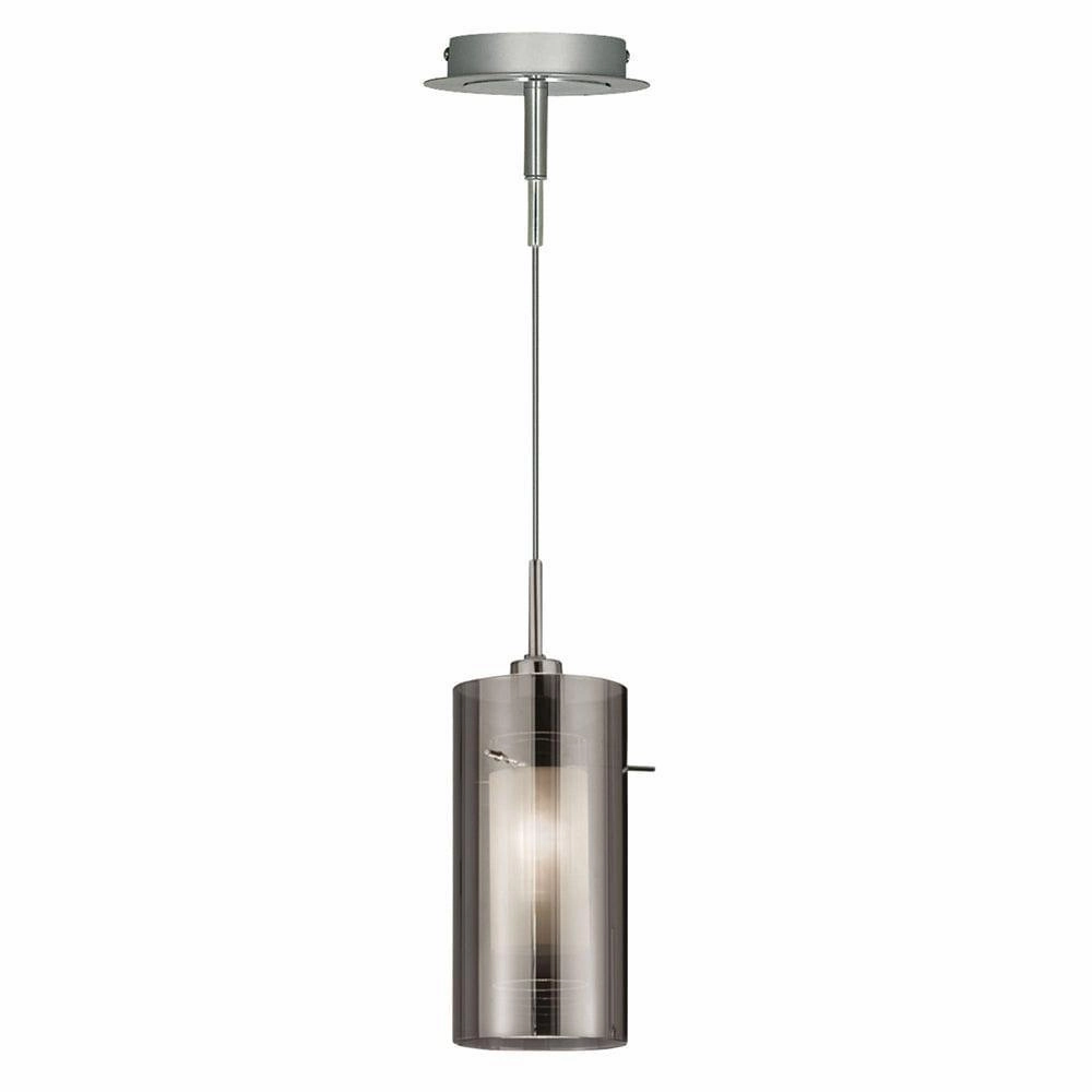 Duo 2 - 1 Light Ceiling Pendant Smokey/Frosted Glass Shades minimalist ceiling light