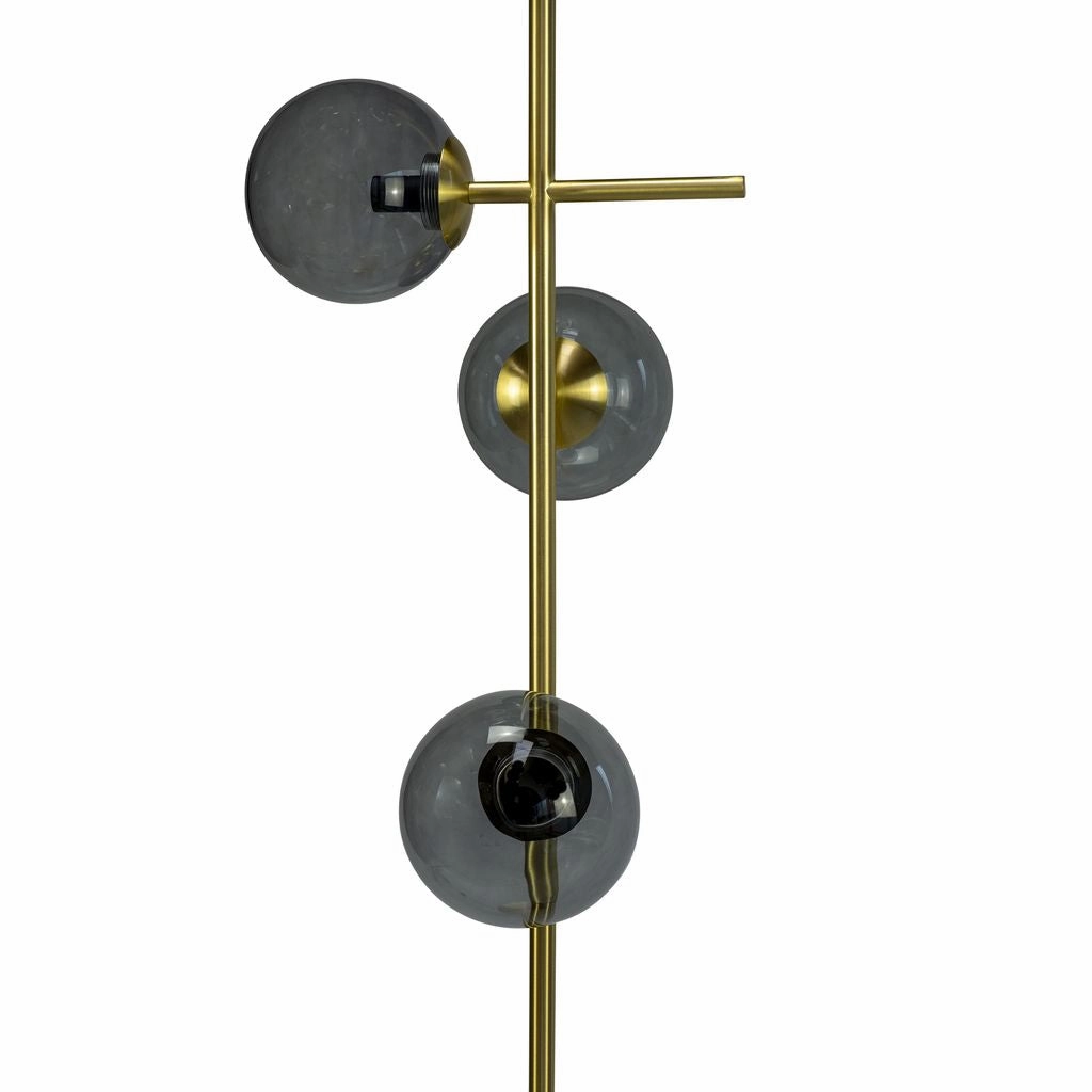 Dyberg Larsen Como Floor Lamp, Smoked Glass/Brass