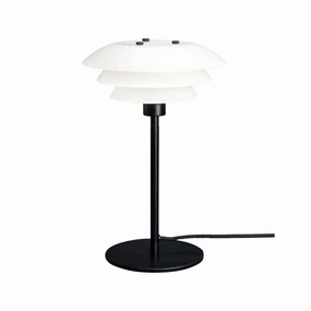 Dyberg Larsen Dl20 Table Lamp, Opal/Matt Black designer outdoor lamp