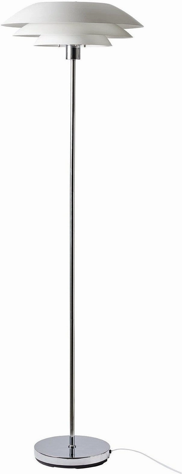 Dyberg Larsen Dl45 Floor Lamp W. Chrome Foot, Matt White garden LED light
