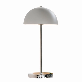 Dyberg Larsen Garda Rechargeable Table Lamp, White/Chrome designer outdoor lamp