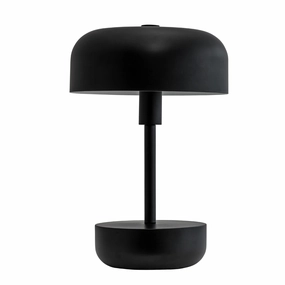Dyberg Larsen Haipot Rechargeable Table Lamp, Black designer outdoor lamp
