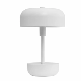 Dyberg Larsen Haipot Rechargeable Table Lamp, White designer outdoor lamp