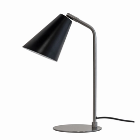 Dyberg Larsen Oswald Table Lamp, Black/Steel designer outdoor lamp