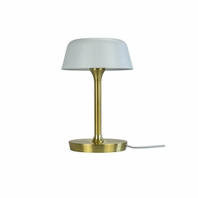 Dyberg Larsen Valencia Led Table Lamp With Wire, White/Brass designer outdoor lamp