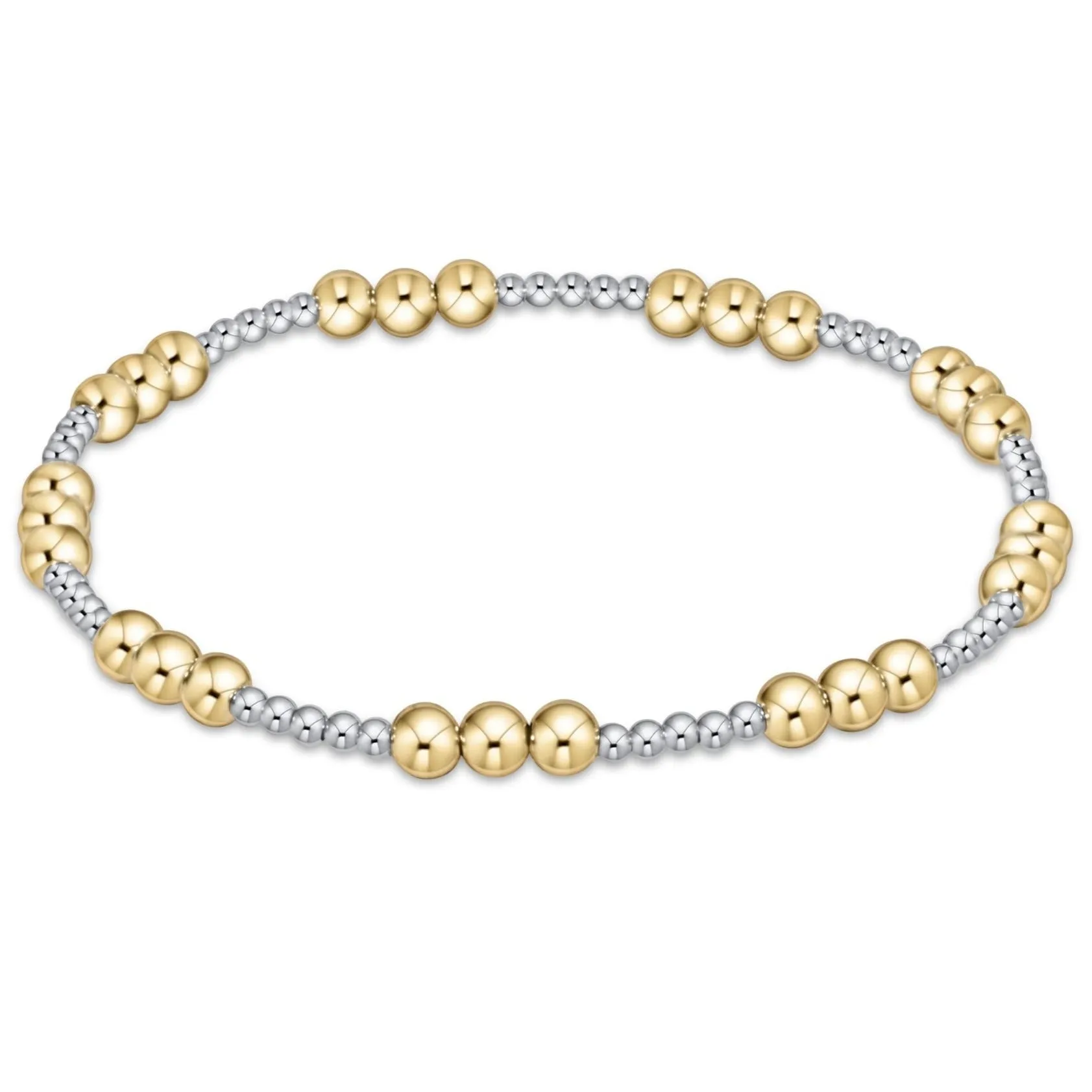 E Newton Jewelry Classic Joy Pattern 4mm Bead Bracelet - Mixed Metal