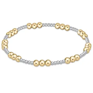 E Newton Jewelry Classic Joy Pattern 4mm Bead Bracelet - Mixed Metal