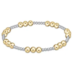 E Newton Jewelry Classic Joy Pattern 5mm Bead Bracelet - Mixed Metal
