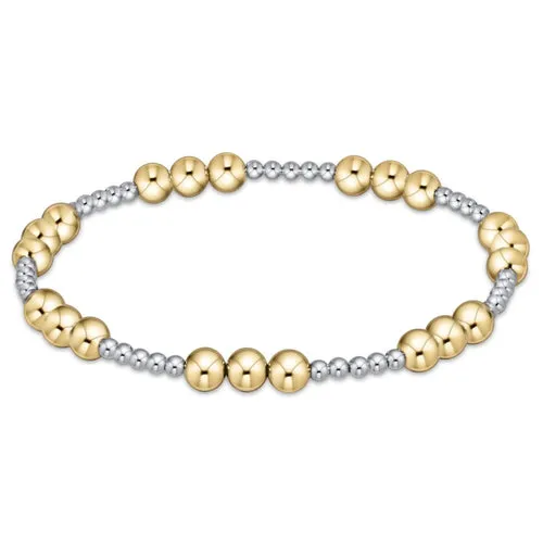 E Newton Jewelry Classic Joy Pattern 5mm Bead Bracelet - Mixed Metal
