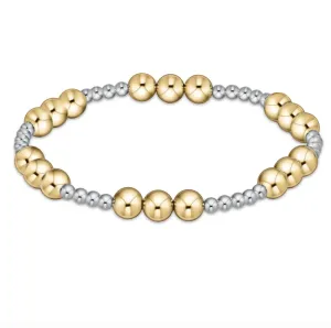 E Newton Jewelry Classic Joy Pattern 6mm Bead Bracelet - Mixed Metal