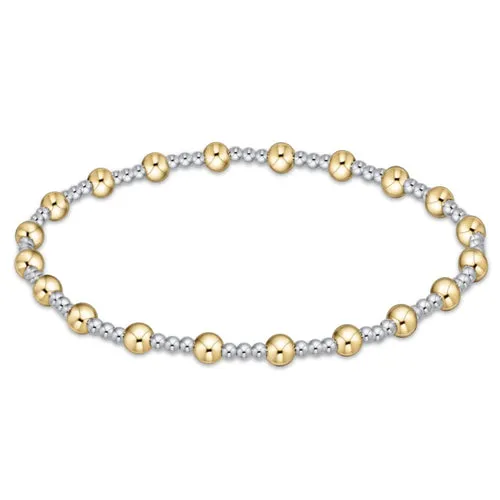 E Newton Jewelry Classic Sincerity Pattern 4mm Bead Bracelet - Mixed Metal