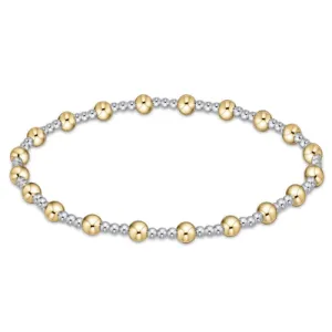 E Newton Jewelry Classic Sincerity Pattern 4mm Bead Bracelet - Mixed Metal