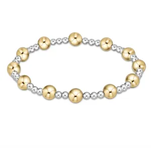 E Newton Jewelry Classic Sincerity Pattern 6mm Bead Bracelet - Mixed Metal