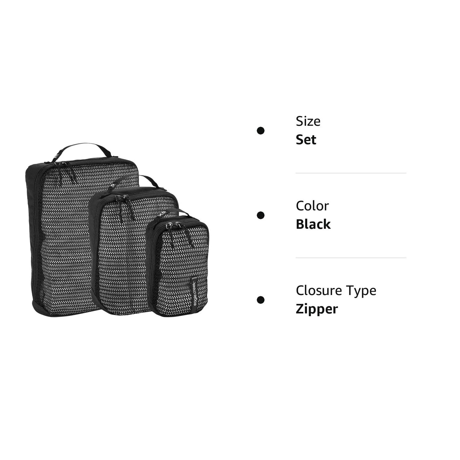 Eagle Creek Pack-It Reveal Packing Cubes for Travel - Durable, Water-Resistant Fabric with Angled Zipper Design and Full Front-Panel Mesh Window Bags Eagle Creek