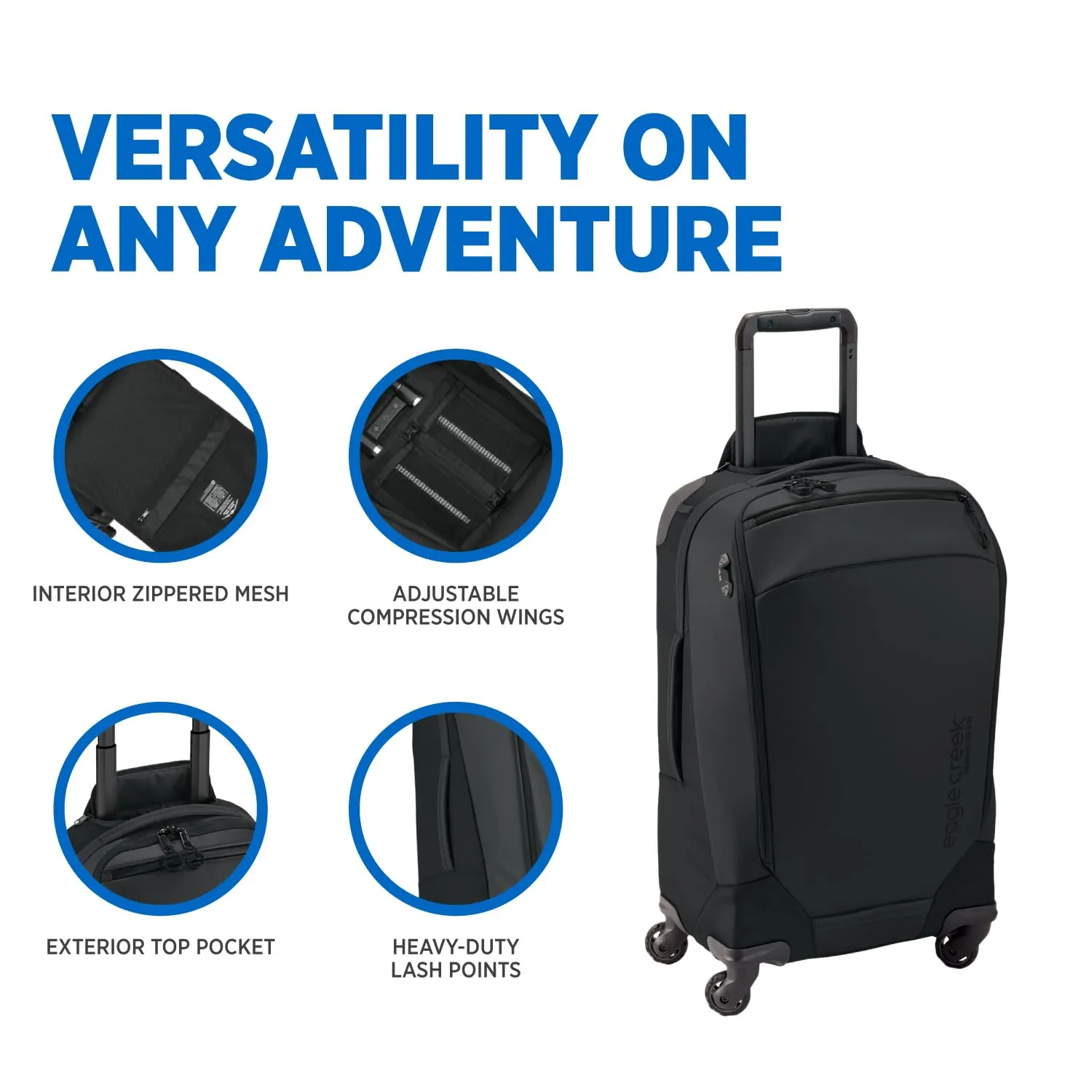 Eagle Creek Tarmac XE 24" Medium 4 Wheeled Luggage, 65L Bags Eagle-Creek