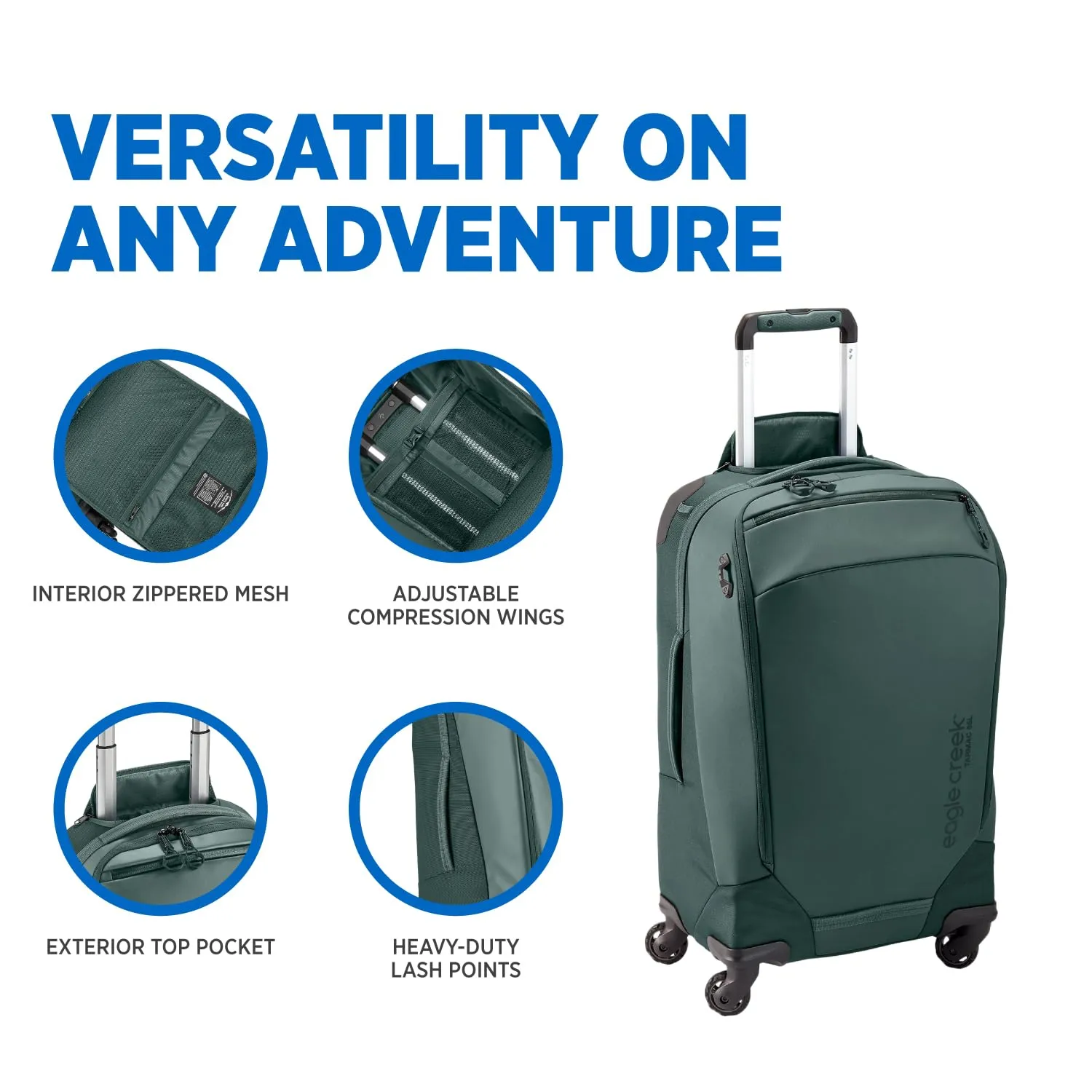 Eagle Creek Tarmac XE 24" Medium 4 Wheeled Luggage, 65L Bags Eagle-Creek