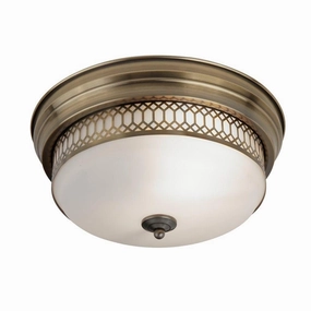 Edinburgh 2 Light Brass Flush Bathroom Light - Opal Glass simple ceiling design light