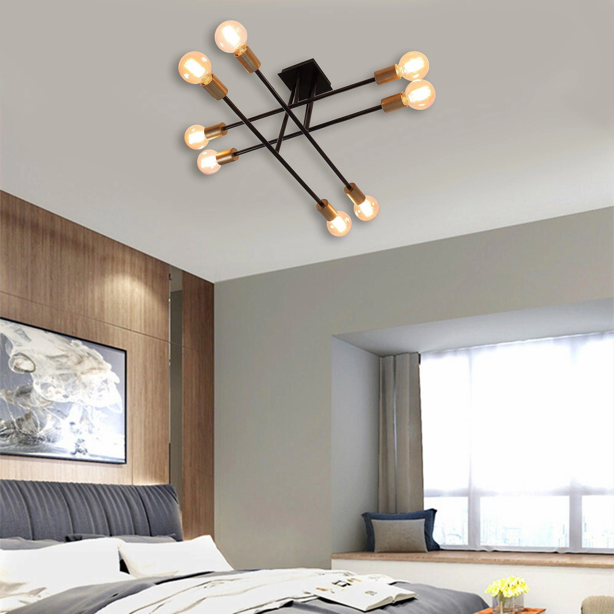 Eight Head Sputnik Black Mordern Chandelier By SS Lightings