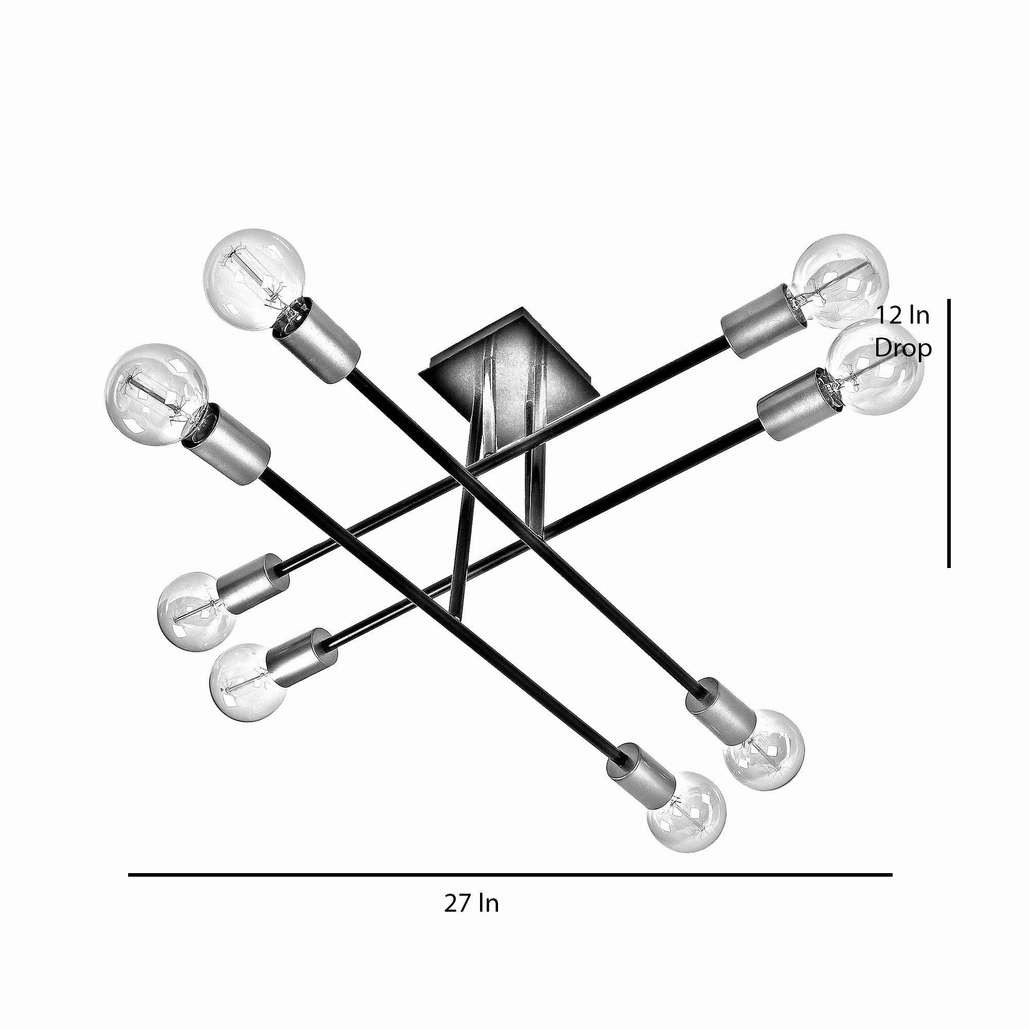 Eight Head Sputnik Black Mordern Chandelier By SS Lightings