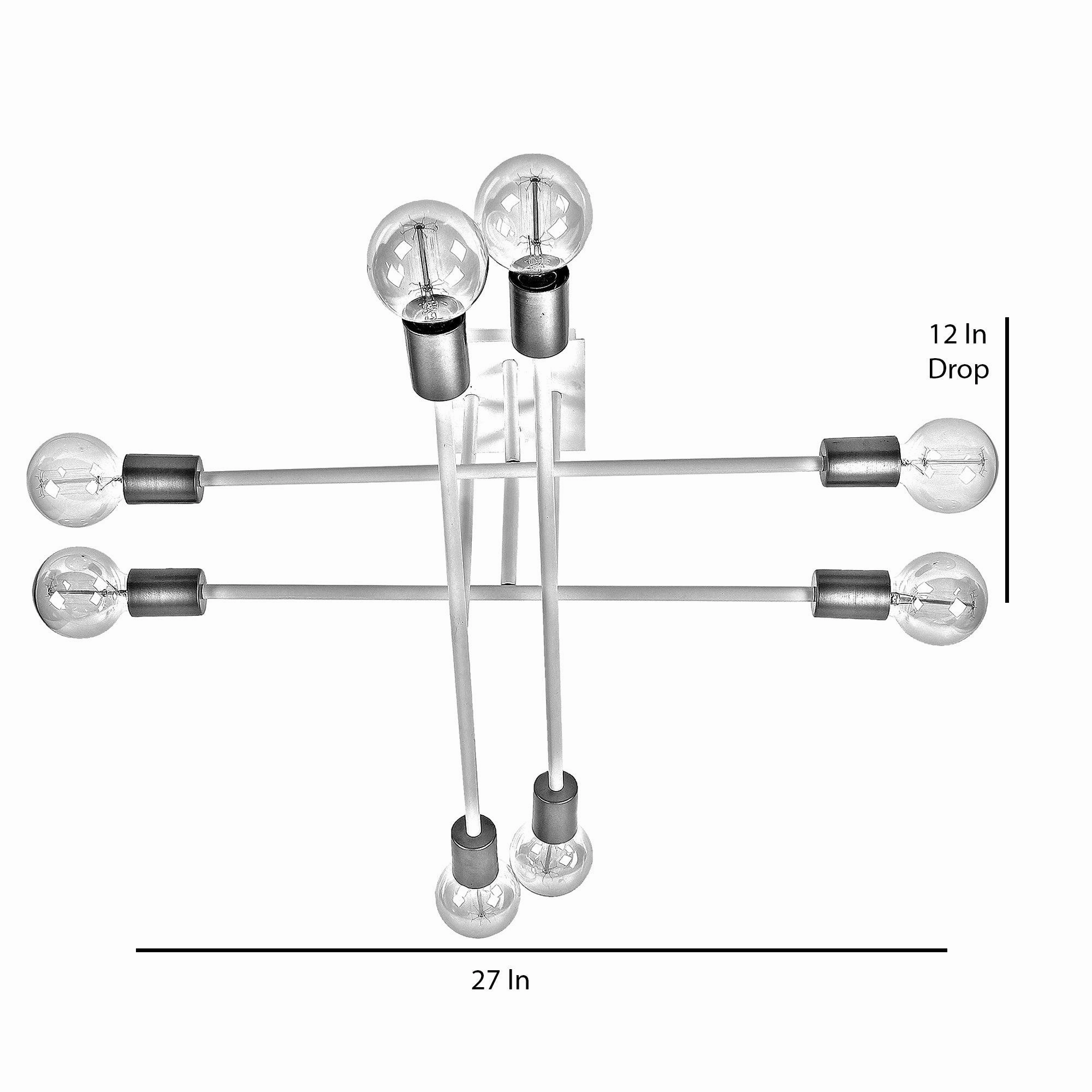Eight Head Sputnik White Mordern Chandelier By SS Lightings