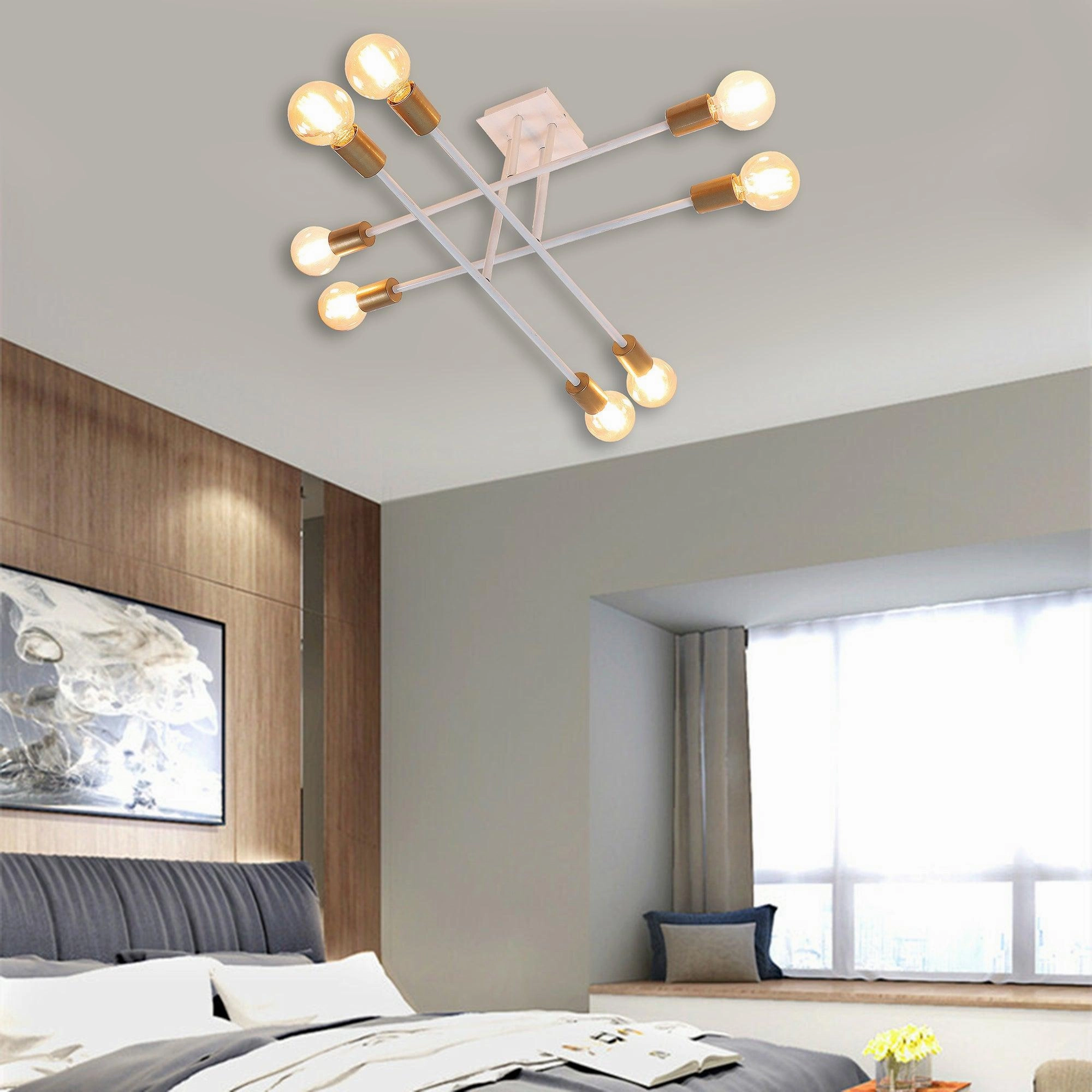 Eight Head Sputnik White Mordern Chandelier By SS Lightings