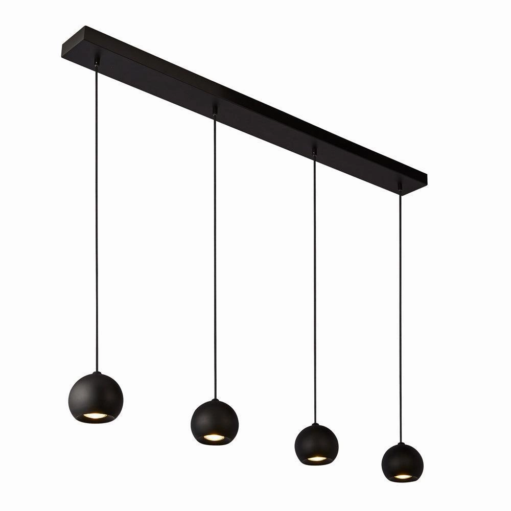 Eindhoven 4 Light Matt Black Bar Ceiling Pendant Searchlight