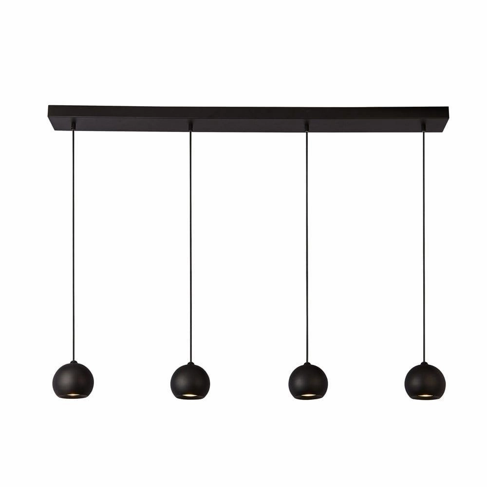 Eindhoven 4 Light Matt Black Bar Ceiling Pendant Searchlight minimalist ceiling light