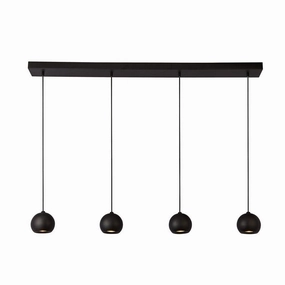 Eindhoven 4 Light Matt Black Bar Ceiling Pendant Searchlight minimalist ceiling light