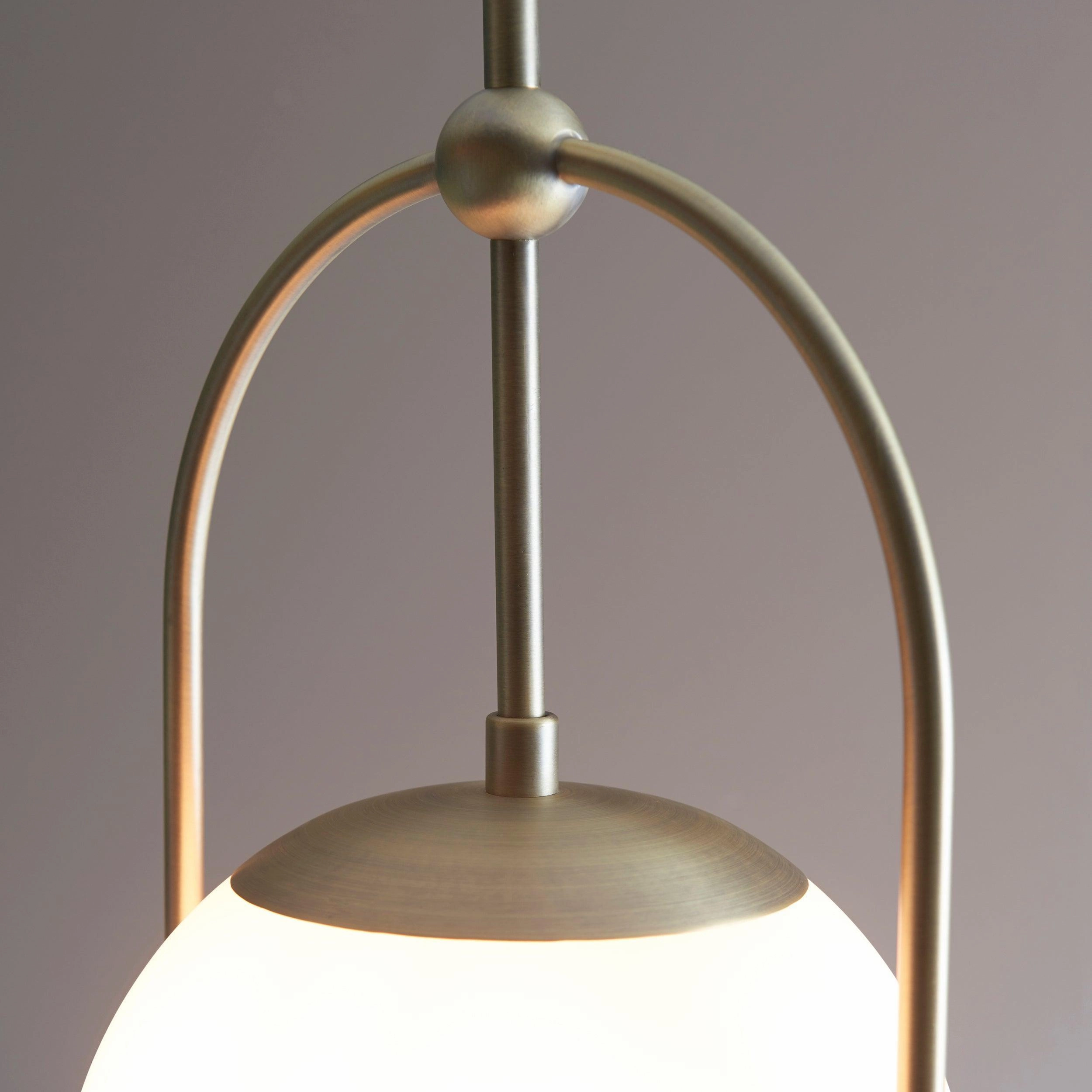 Eldorado Brass Art Deco Pendant With Opal Glass Shade