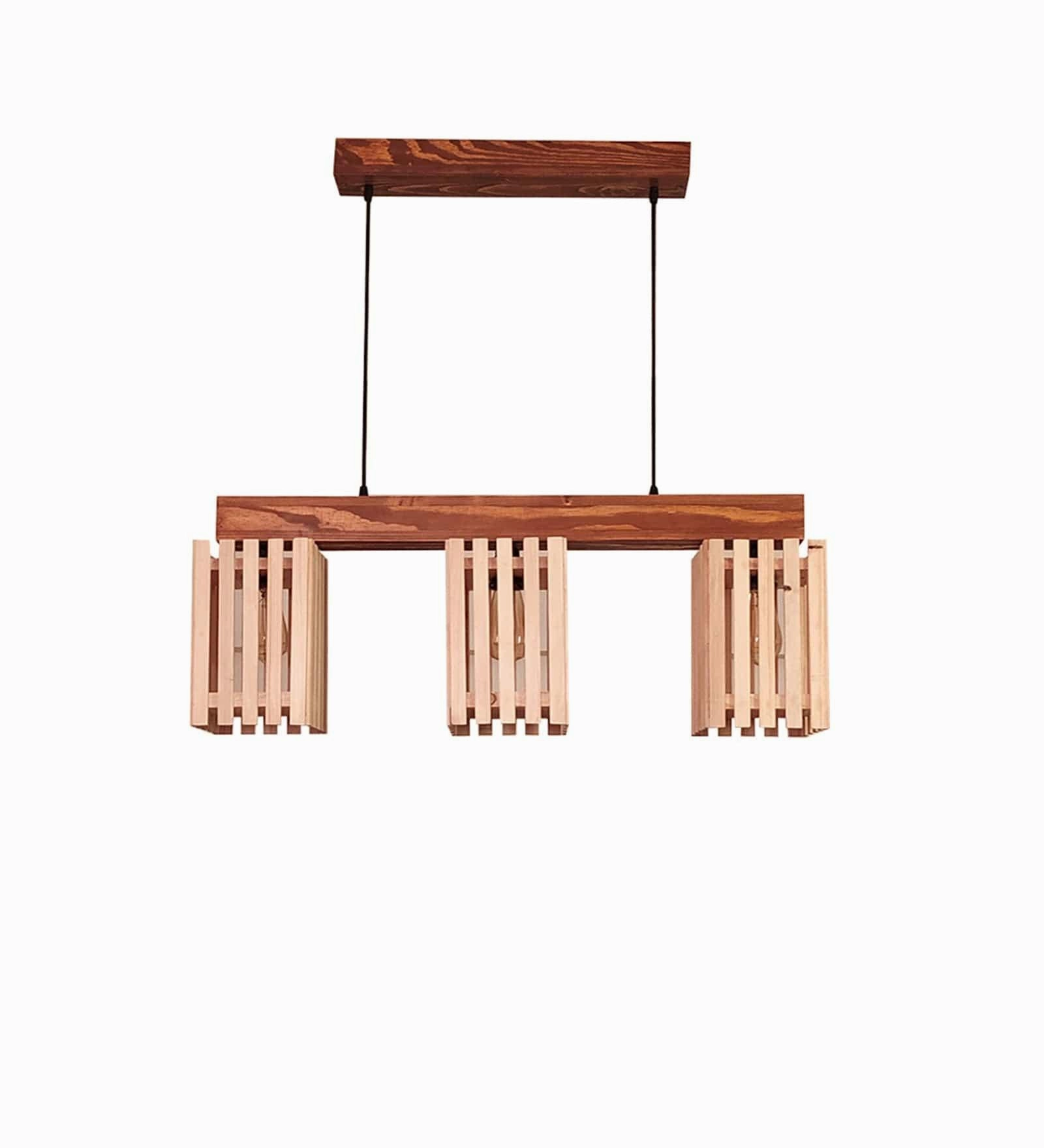 Elegant Beige & Brown Wooden Series Hanging Lamp (BULB NOT INCLUDED)
