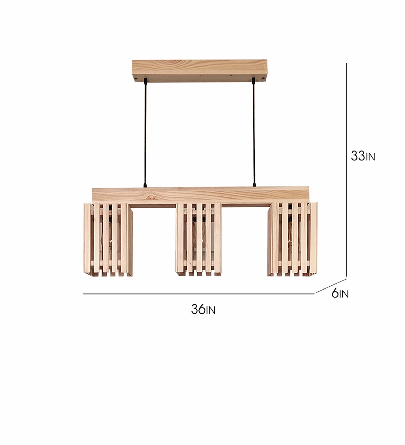 Elegant Beige Wooden Series Hanging Lamp (BULB NOT INCLUDED)