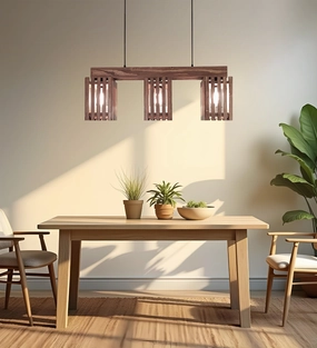 Elegant Brown Wooden Series Hanging Lamp (BULB NOT INCLUDED) contemporary ceiling fixture
